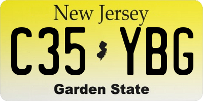 NJ license plate C35YBG