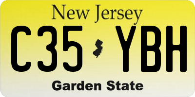 NJ license plate C35YBH