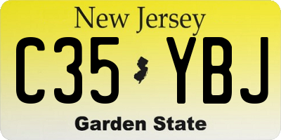 NJ license plate C35YBJ
