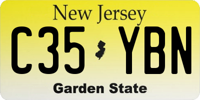 NJ license plate C35YBN
