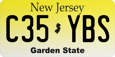 NJ license plate C35YBS