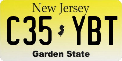 NJ license plate C35YBT