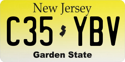 NJ license plate C35YBV