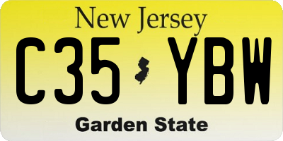NJ license plate C35YBW