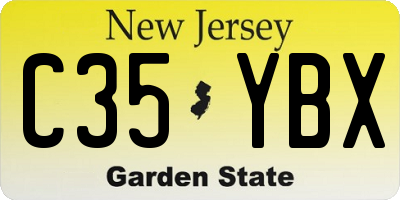 NJ license plate C35YBX