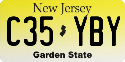 NJ license plate C35YBY