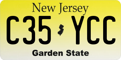 NJ license plate C35YCC