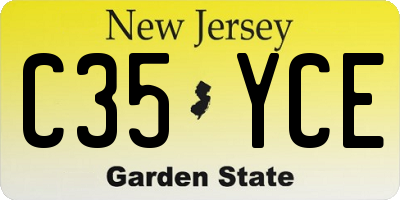 NJ license plate C35YCE