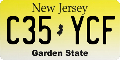 NJ license plate C35YCF