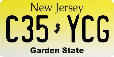 NJ license plate C35YCG