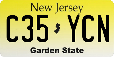 NJ license plate C35YCN