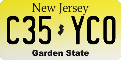 NJ license plate C35YCO