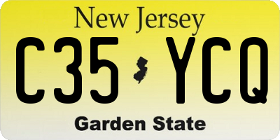 NJ license plate C35YCQ