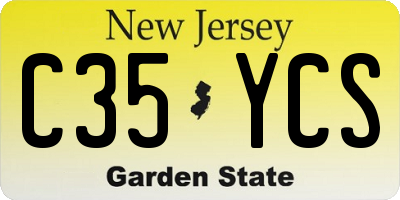 NJ license plate C35YCS