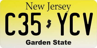NJ license plate C35YCV