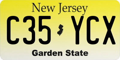 NJ license plate C35YCX
