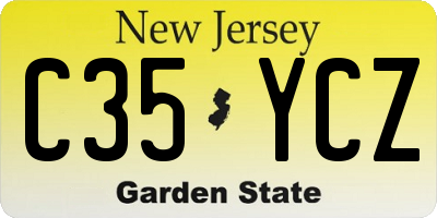 NJ license plate C35YCZ