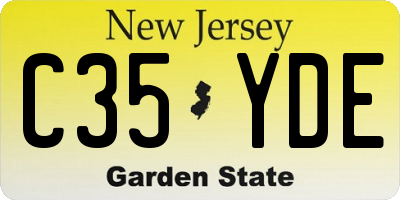 NJ license plate C35YDE