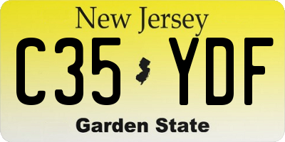 NJ license plate C35YDF
