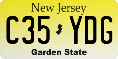 NJ license plate C35YDG