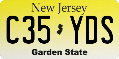 NJ license plate C35YDS