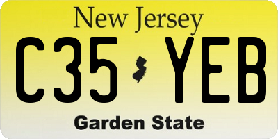 NJ license plate C35YEB
