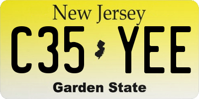 NJ license plate C35YEE