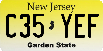NJ license plate C35YEF