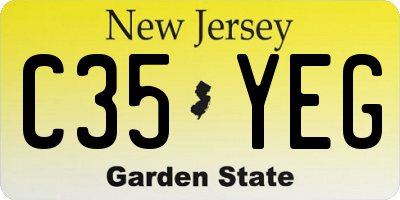 NJ license plate C35YEG