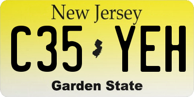 NJ license plate C35YEH