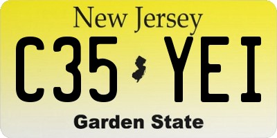 NJ license plate C35YEI