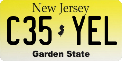 NJ license plate C35YEL