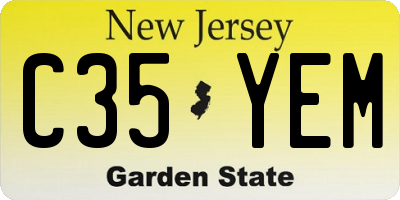 NJ license plate C35YEM
