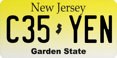 NJ license plate C35YEN