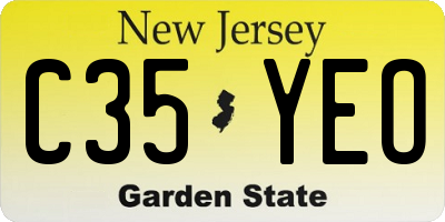 NJ license plate C35YEO