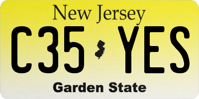NJ license plate C35YES