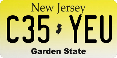 NJ license plate C35YEU