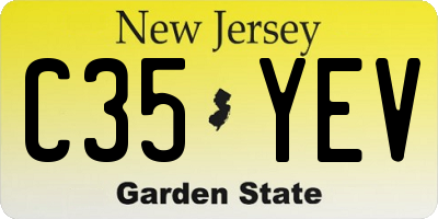 NJ license plate C35YEV