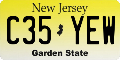 NJ license plate C35YEW