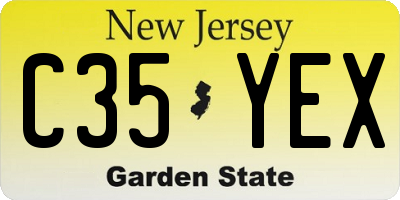 NJ license plate C35YEX