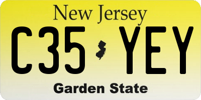 NJ license plate C35YEY