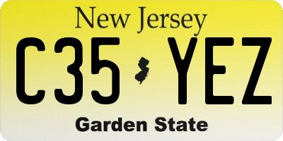 NJ license plate C35YEZ