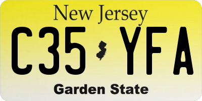 NJ license plate C35YFA