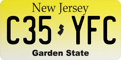 NJ license plate C35YFC
