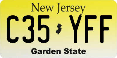NJ license plate C35YFF