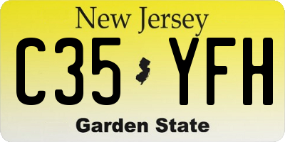 NJ license plate C35YFH