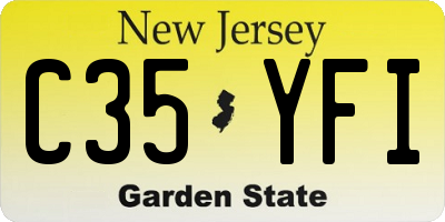 NJ license plate C35YFI