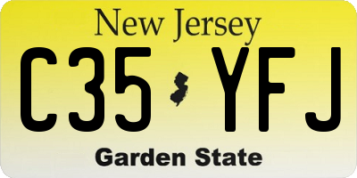 NJ license plate C35YFJ