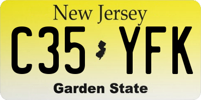 NJ license plate C35YFK