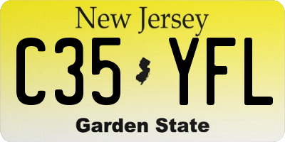 NJ license plate C35YFL
